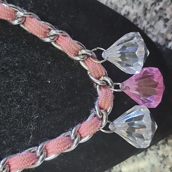 Hand Crafted Repurposed Gilded Blush Chain Necklace - Picture 1 of 4